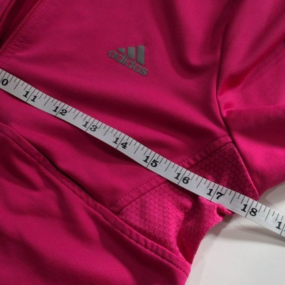 Adidas Pink 1/2 Zip Long Sleeve Top Medium - Picture 11 of 12